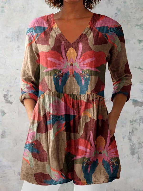 Alina | Loose Blouse with Vibrant Design