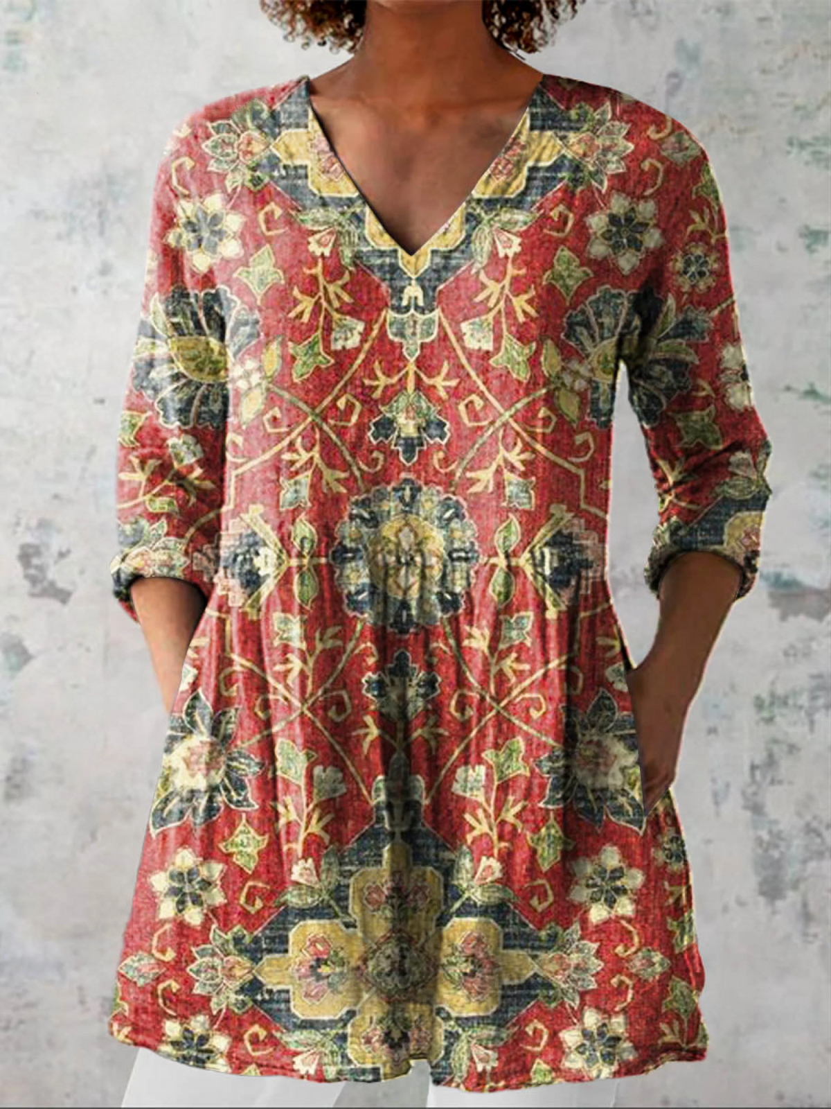 Wren | Loose Blouse with Vibrant Design
