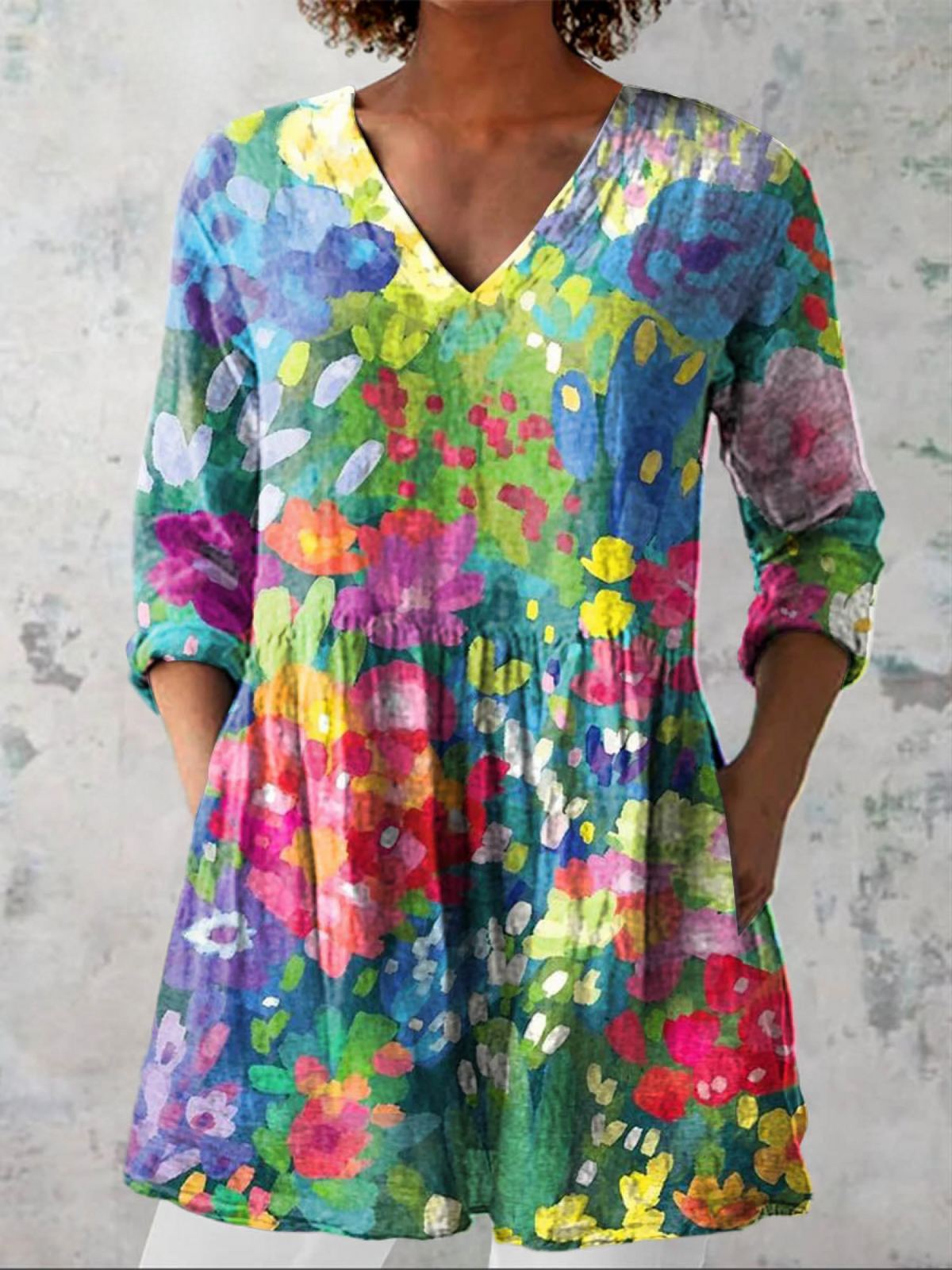 Eden | Oversized Blouse with Vibrant Print