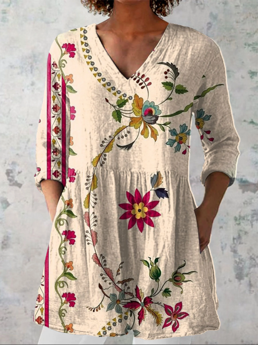 Aria | Loose Blouse with Vibrant Design