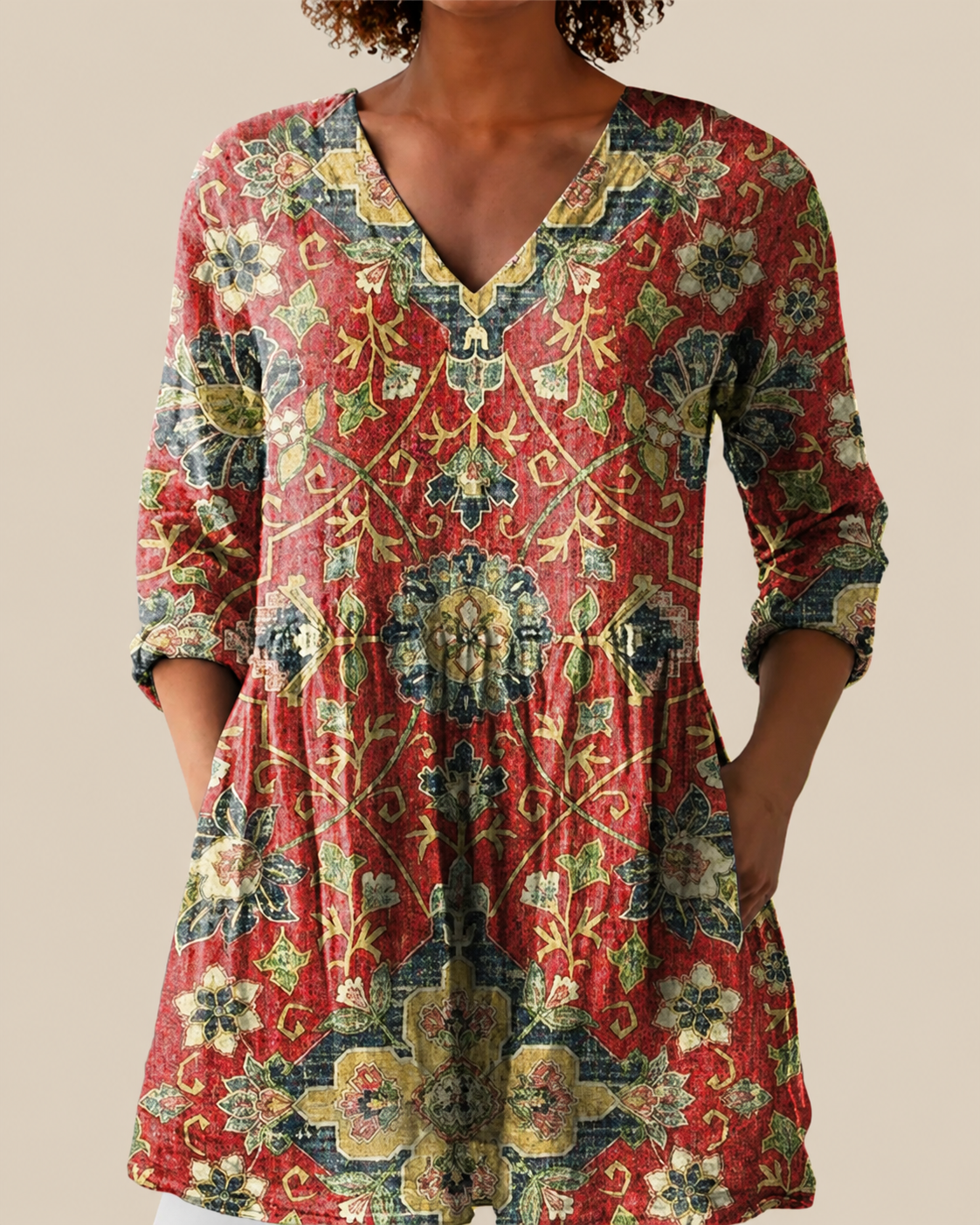 Wren | Loose Blouse with Vibrant Design