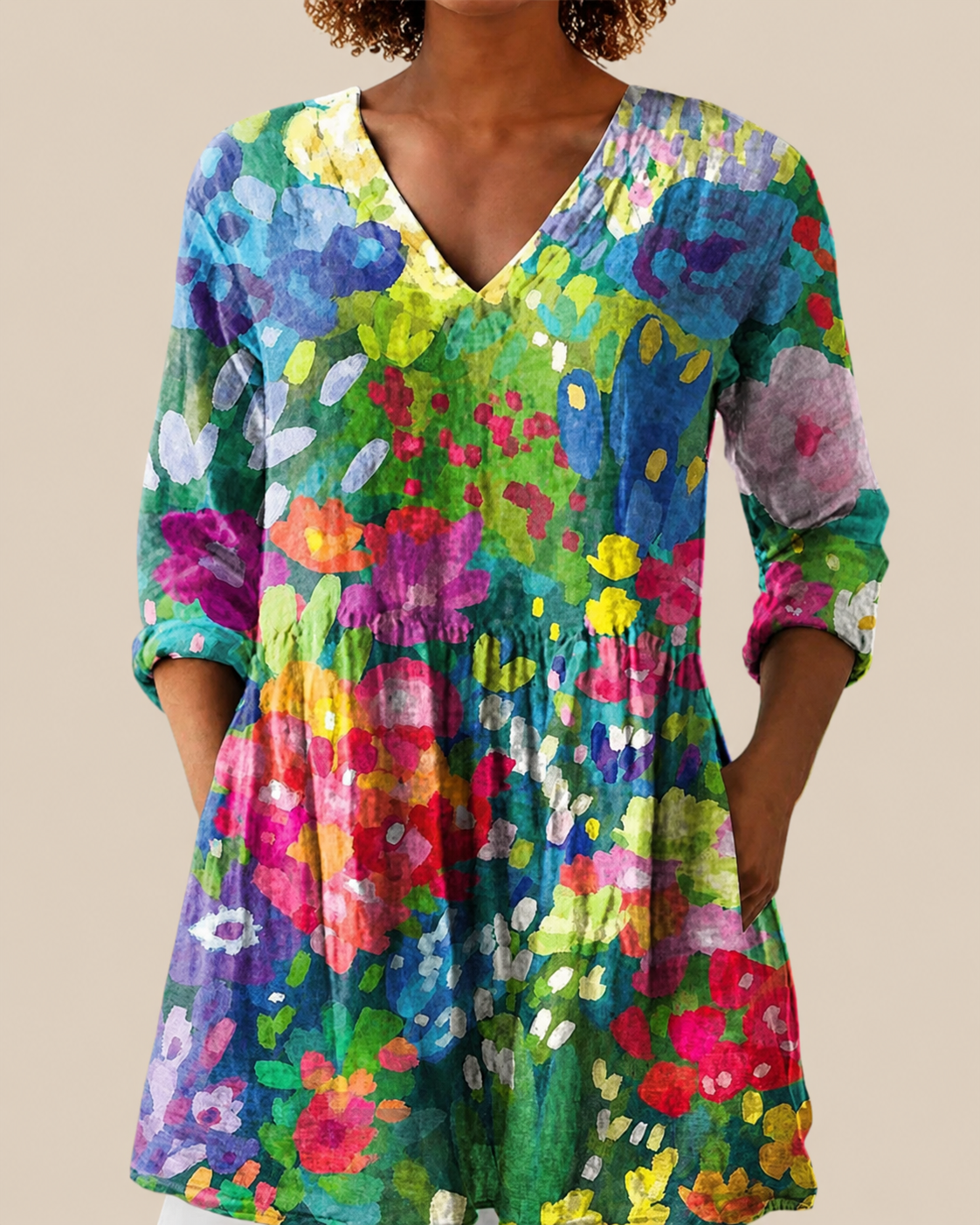 Eden | Oversized Blouse with Vibrant Print