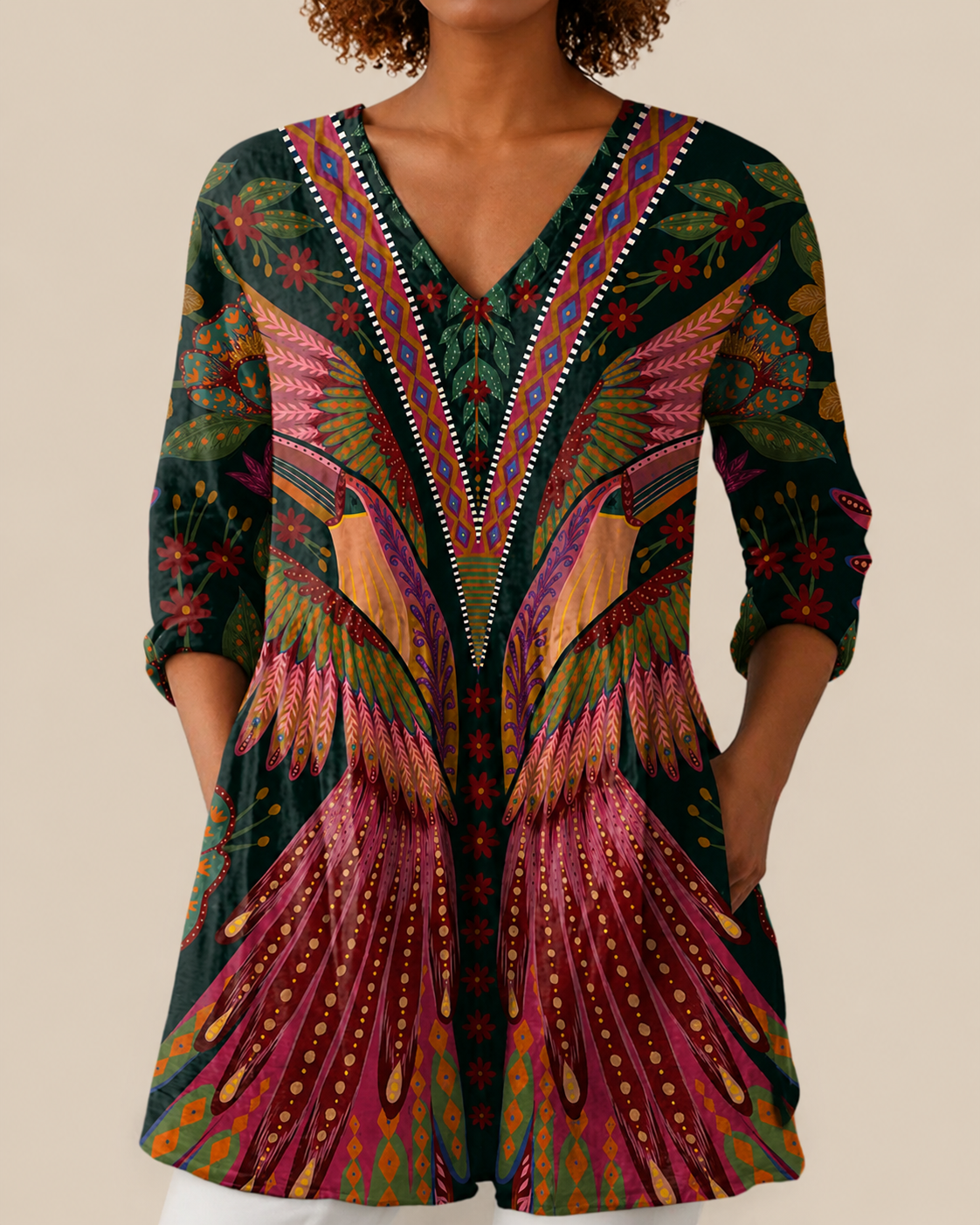Mila | Long Blouse with Vibrant Design