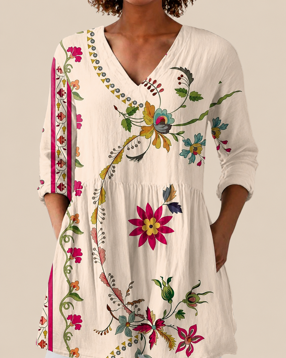 Aria | Loose Blouse with Vibrant Design