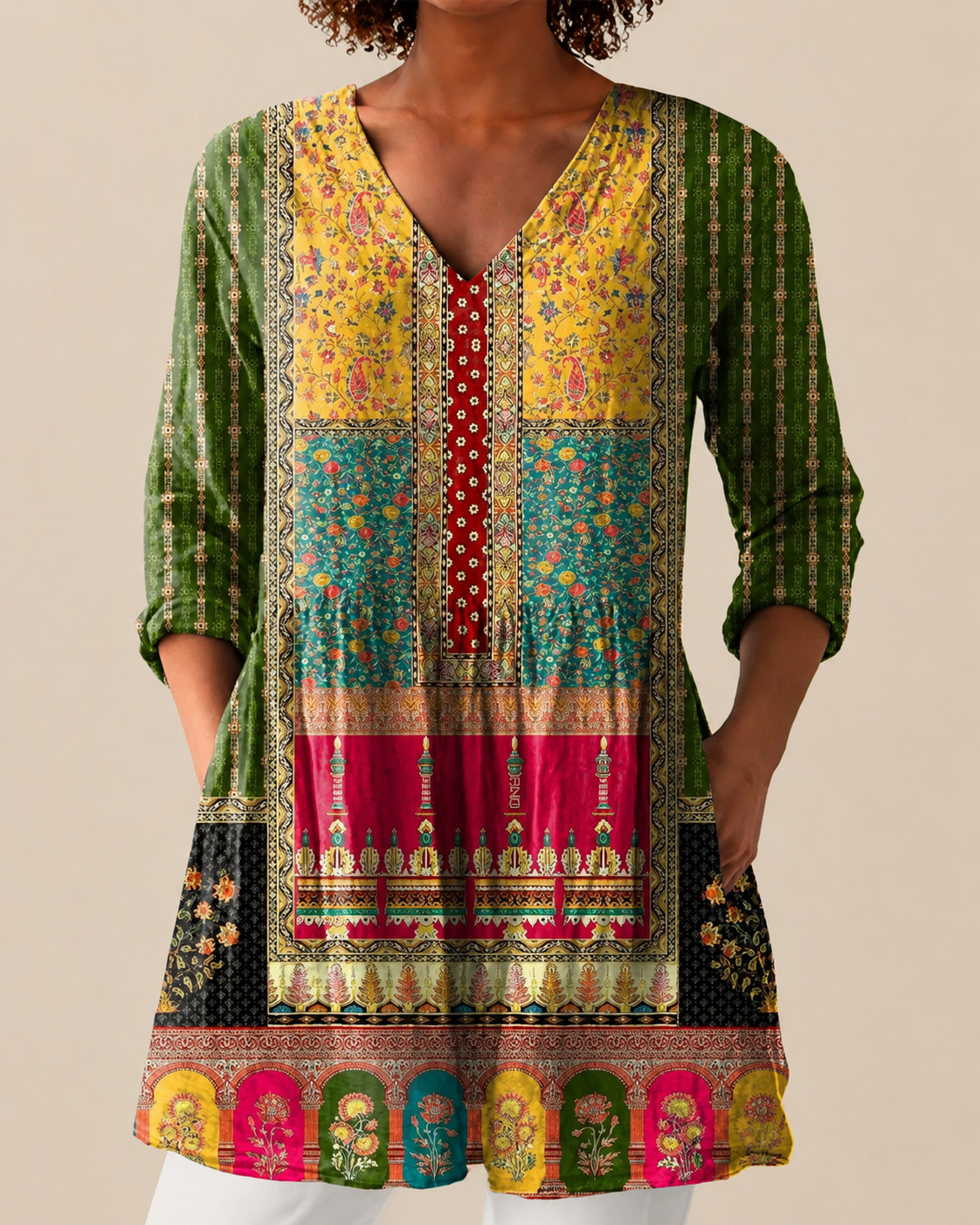 Nyla | Oversized Blouse with Vibrant Design