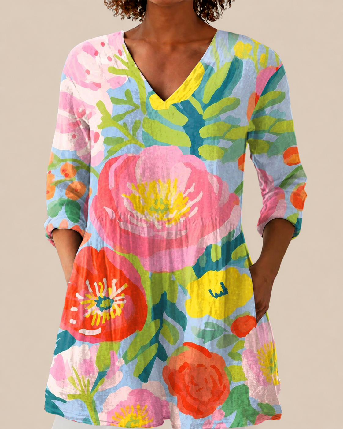 Ayra | Oversize Blouse with Vibrant Print