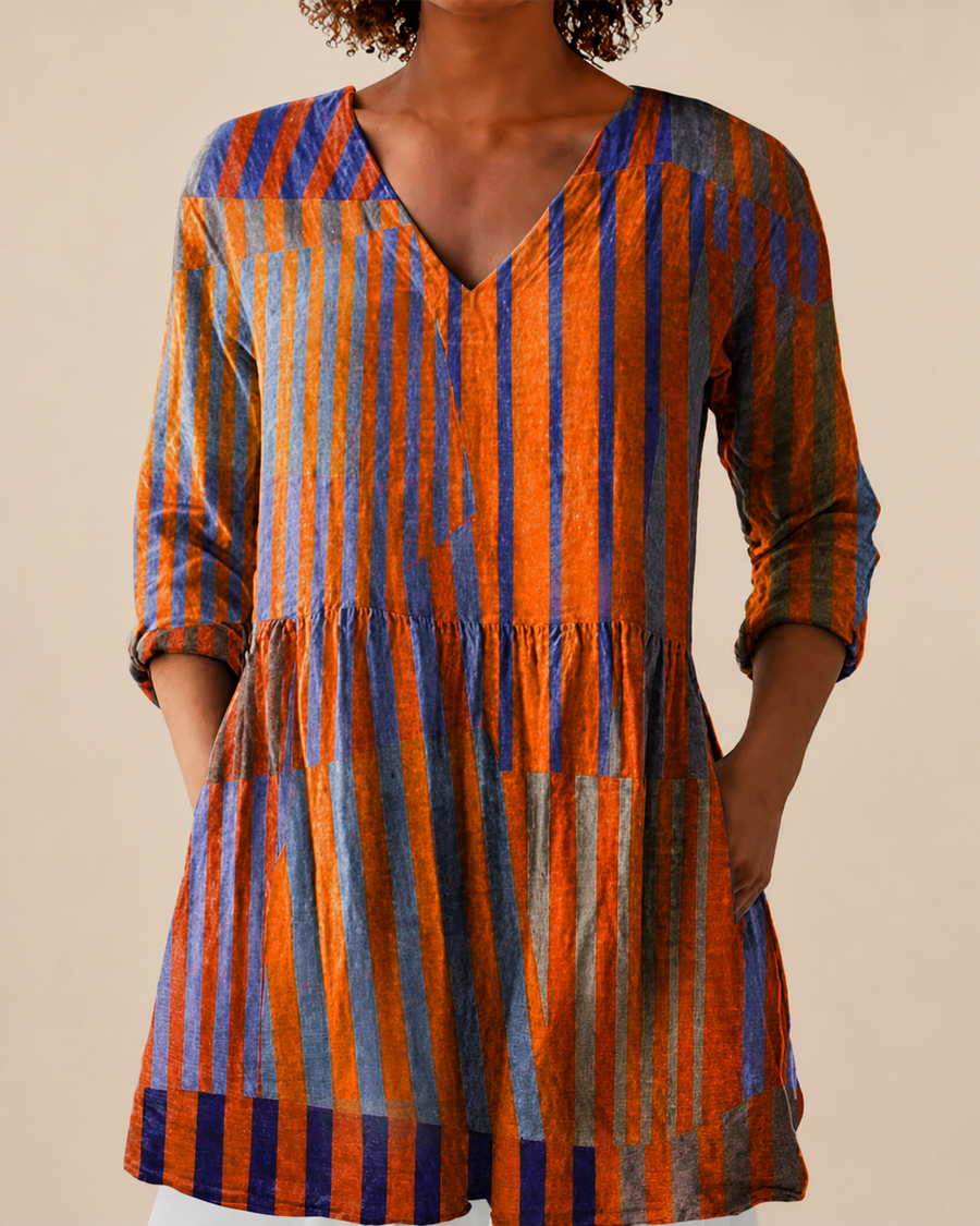 Elowen | Long Blouse with Vibrant Design