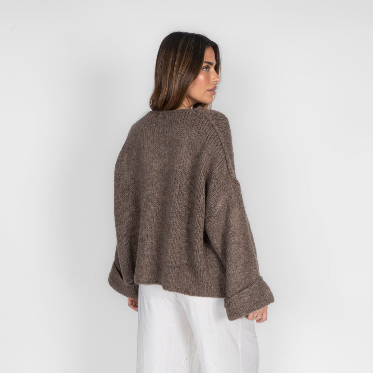 Oversize soft-sleeve cardigan