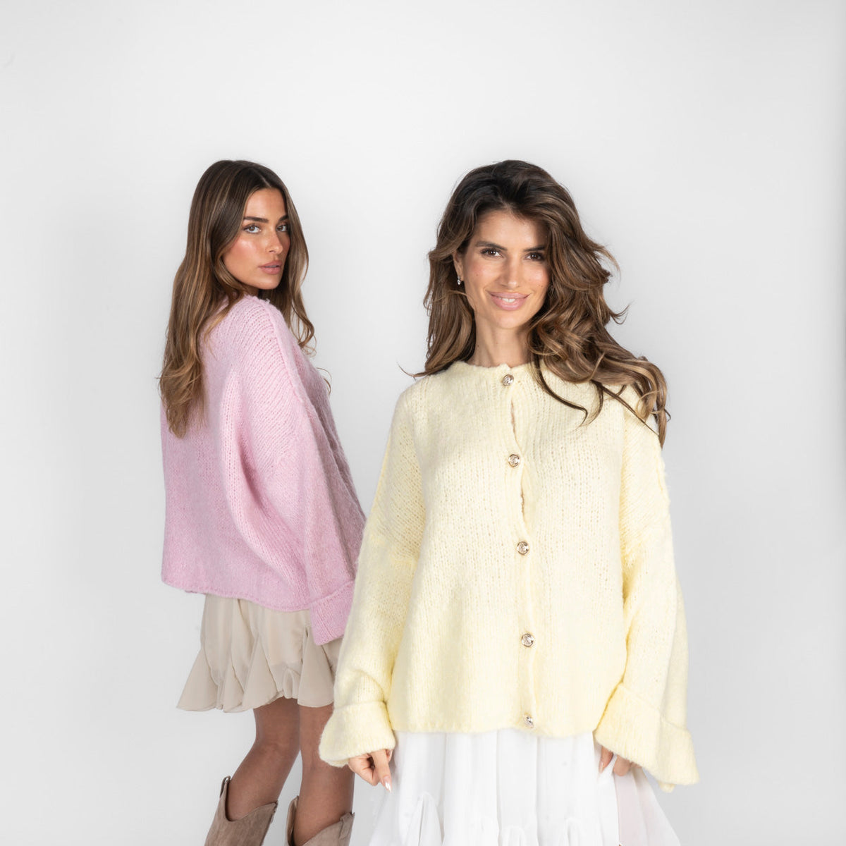 Oversize soft-sleeve cardigan