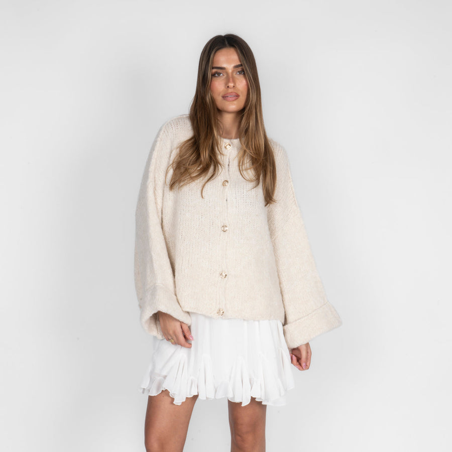 Oversize soft-sleeve cardigan