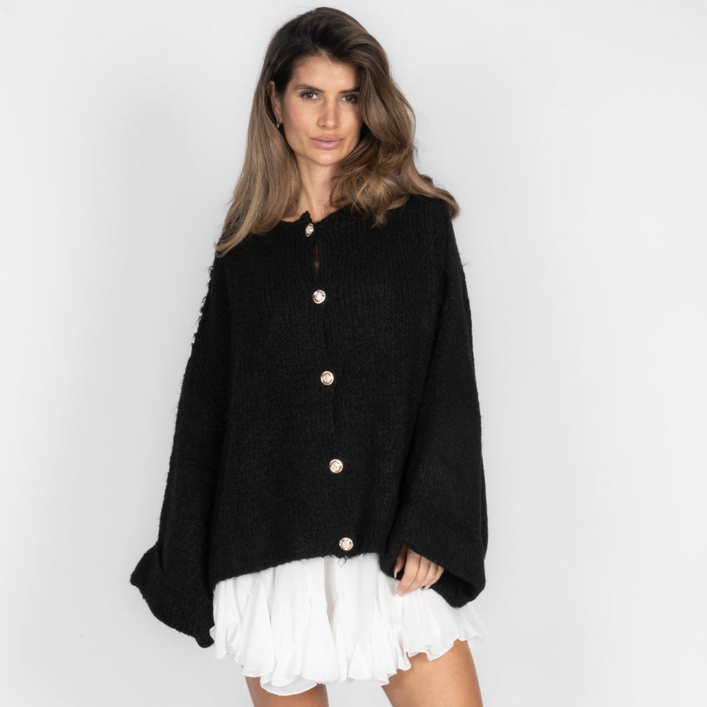 Oversize soft-sleeve cardigan