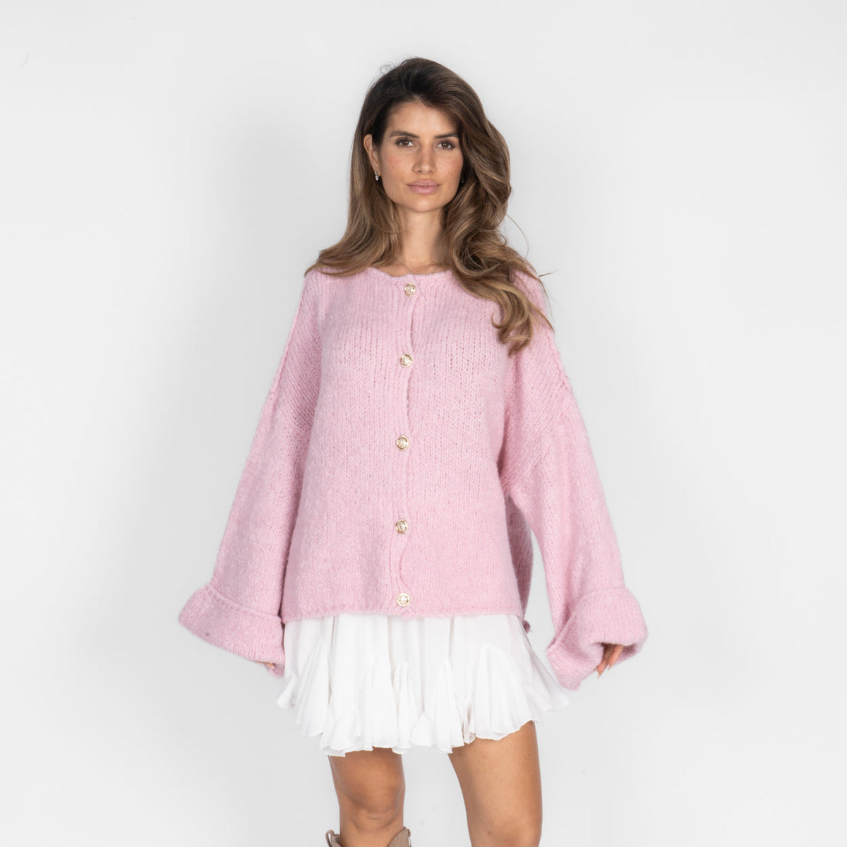 Oversize soft-sleeve cardigan