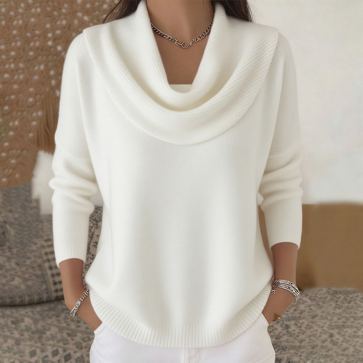 Gioia | Jersey con Cuello Drapeado