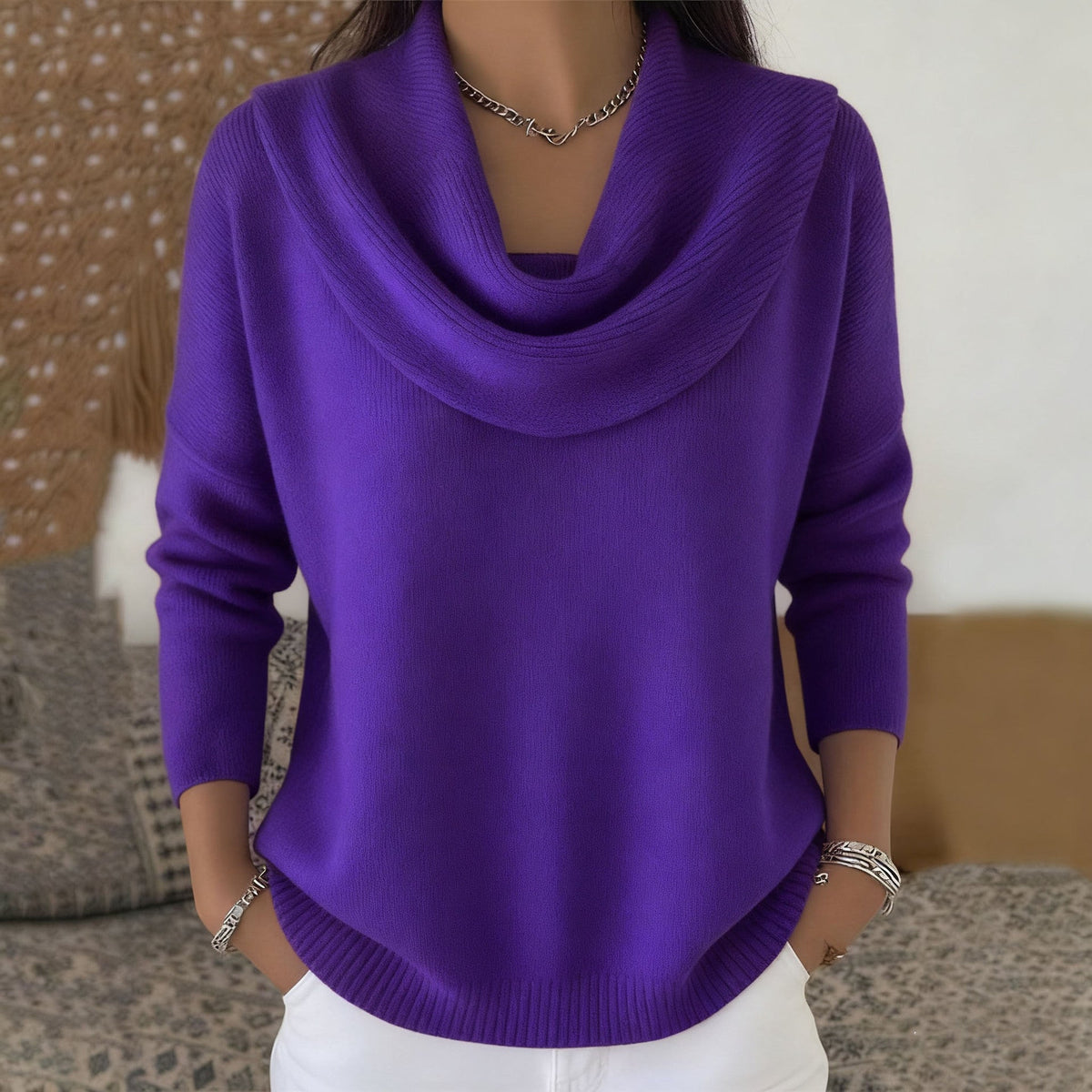 Gioia | Jersey con Cuello Drapeado