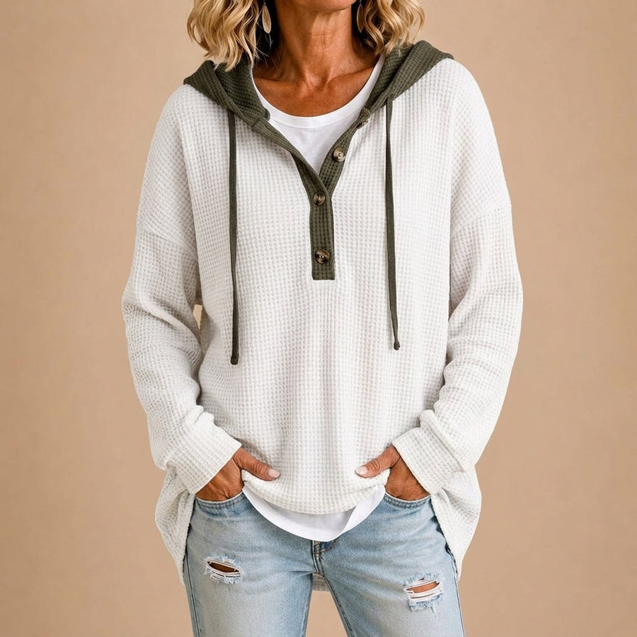 Tiziana | Poncho de Punto con Capucha y Botones