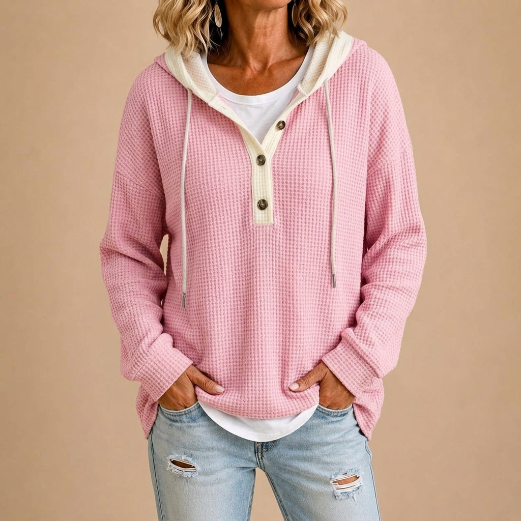 Tiziana | Poncho de Punto con Capucha y Botones