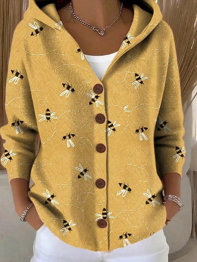 Palmira | Cárdigan Estampado con Capucha