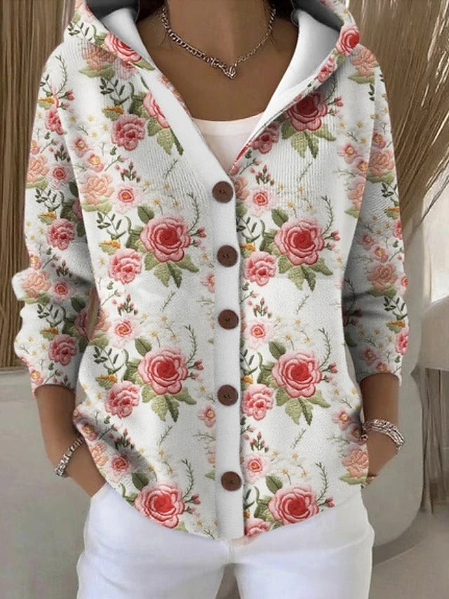 Palmira | Cárdigan Estampado con Capucha