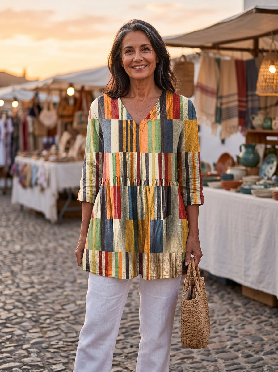 Avery | Wide Blouse with Vibrant Design