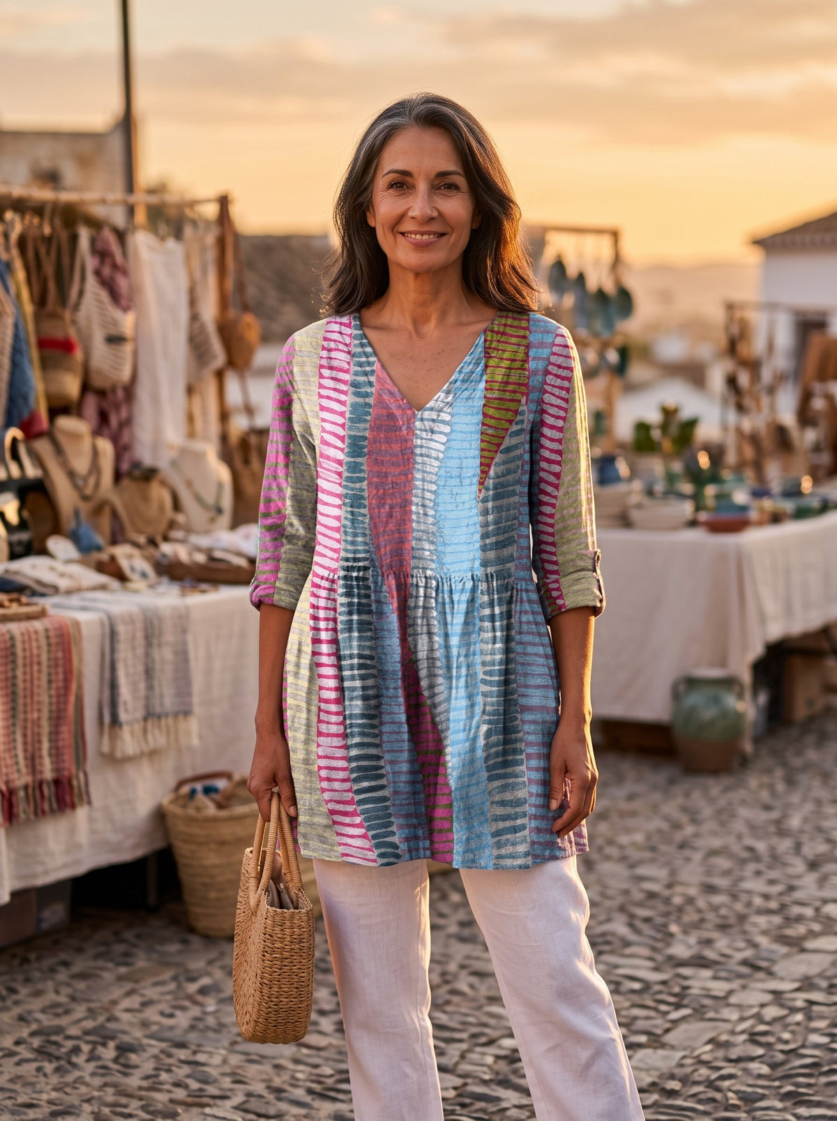 Noa | Long blouse with a striking design