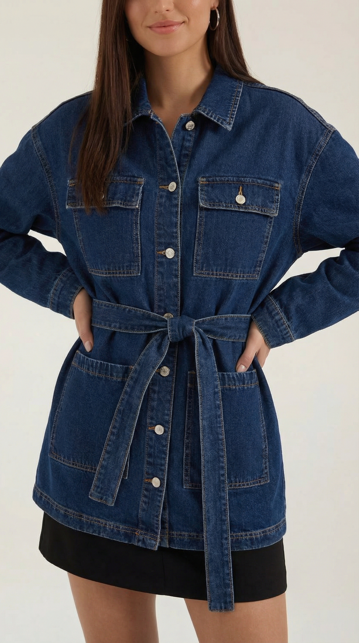 Alice denim jacket with adjustable belt