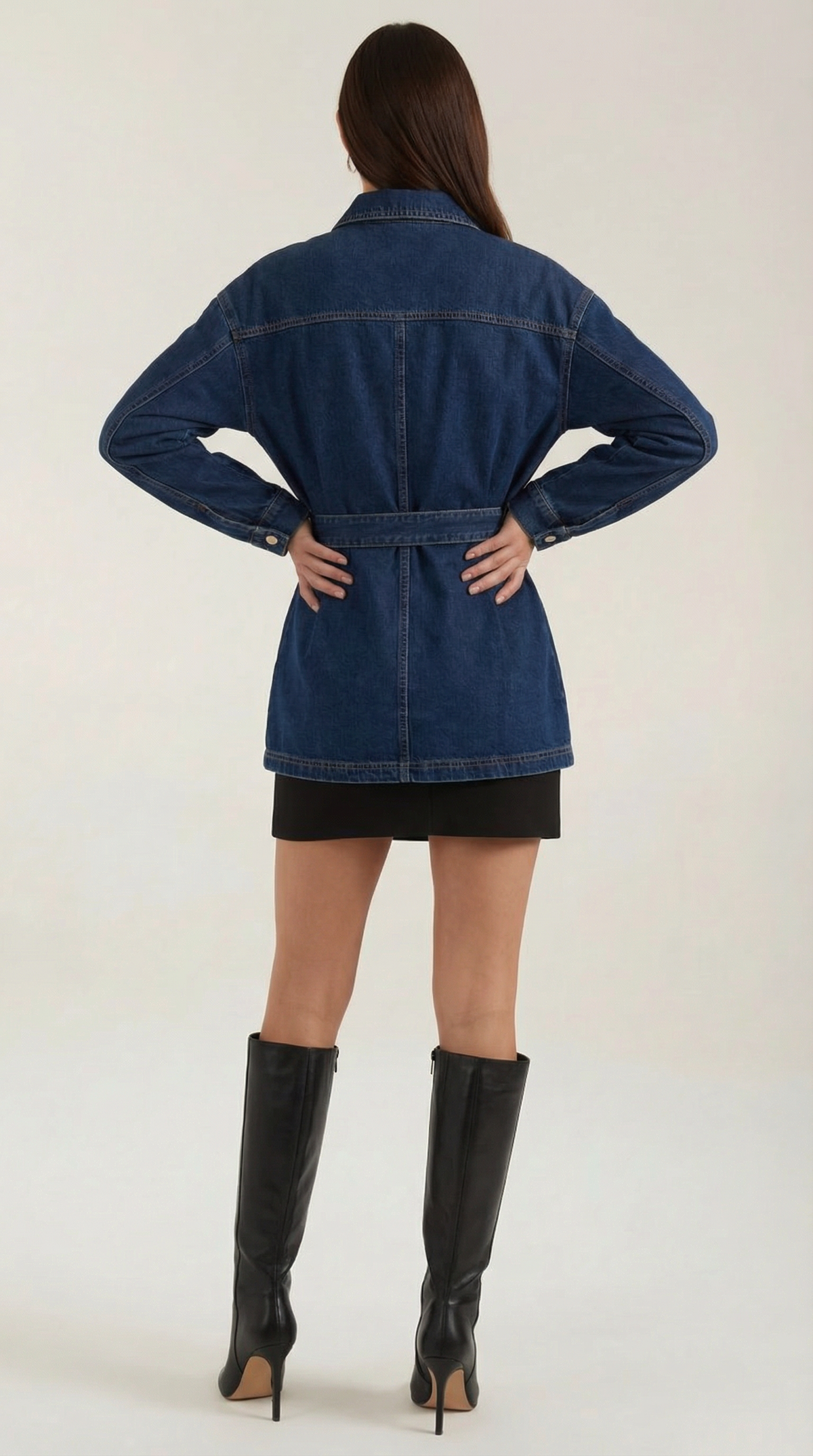 Alice denim jacket with adjustable belt