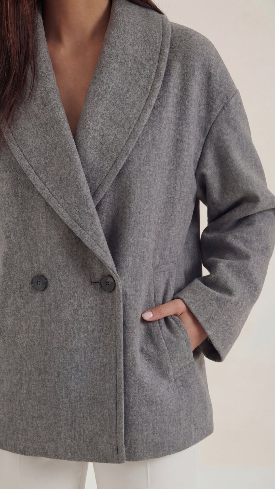 Carolyn's oversized jacket