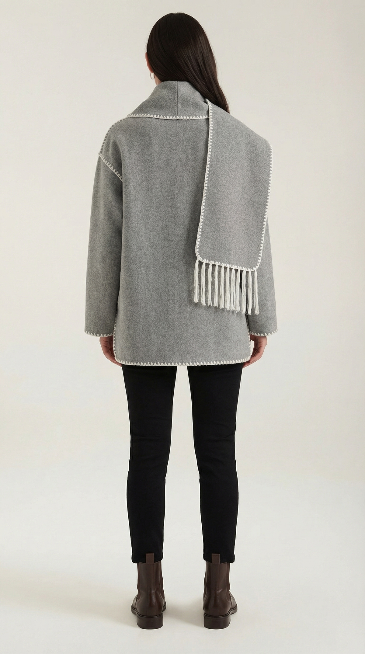 Catherine jacket with contrast scarf