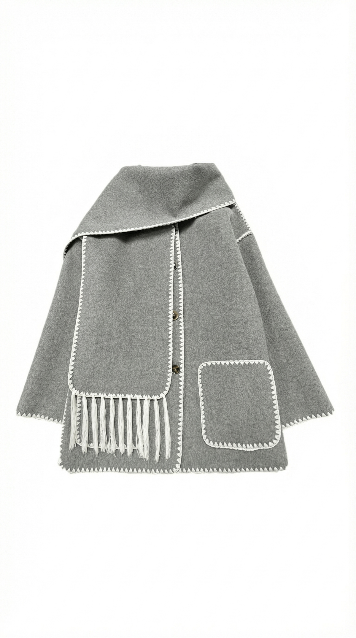 Catherine jacket with contrast scarf