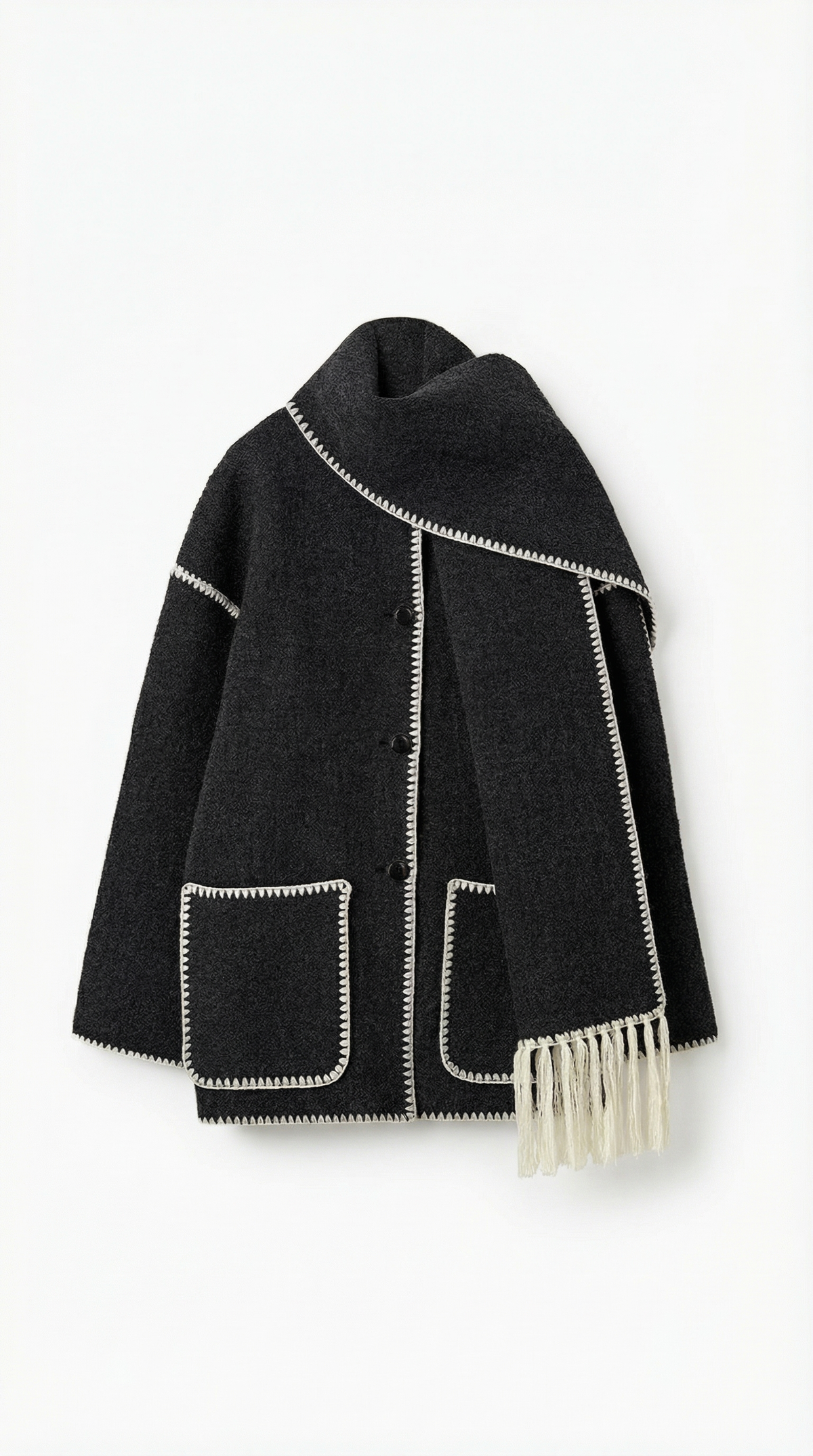 Catherine jacket with contrast scarf