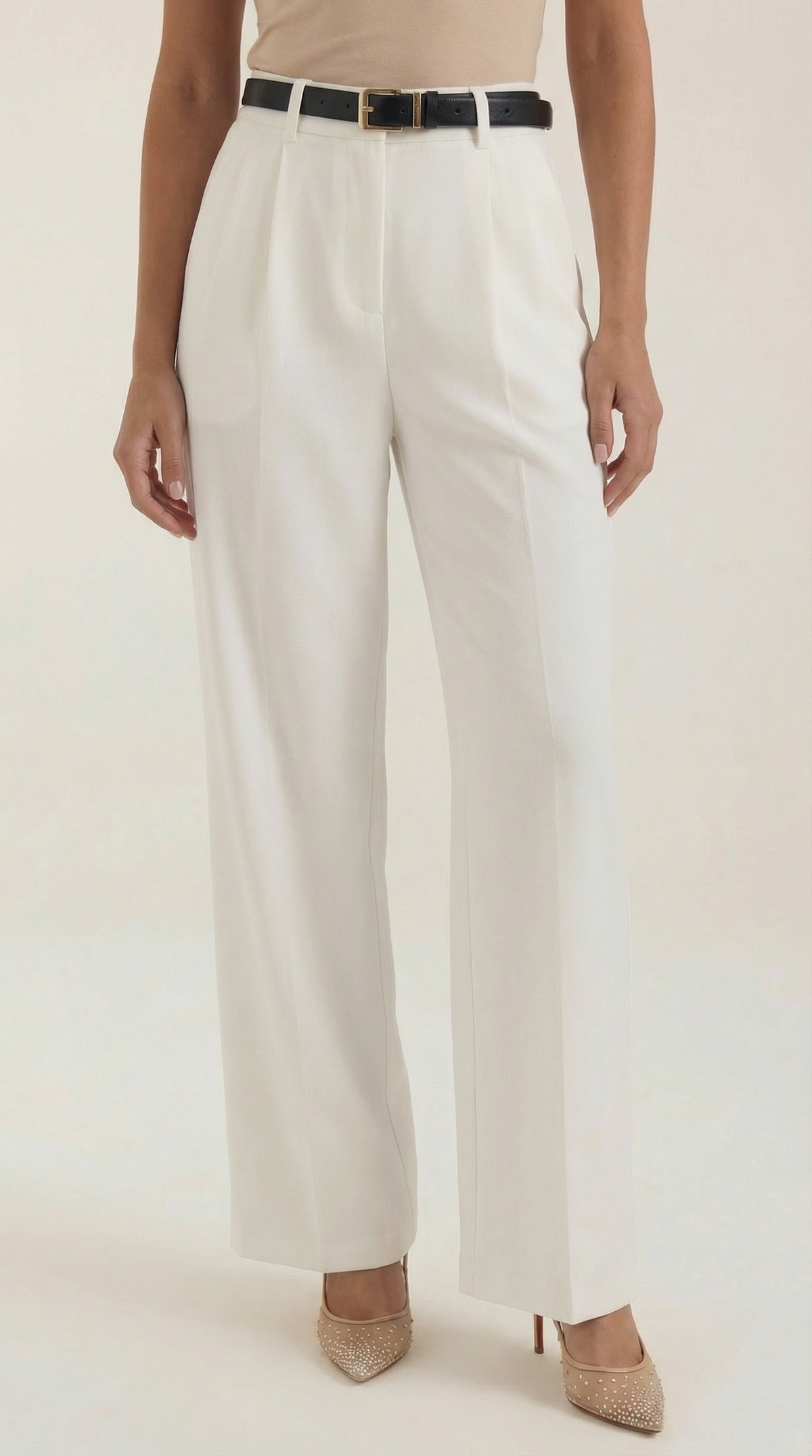 Claire straight-leg, high-waisted trousers
