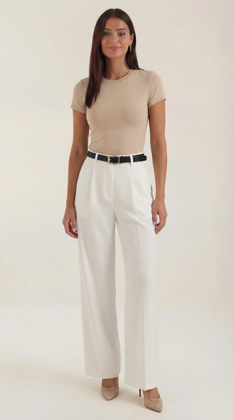 Claire straight-leg, high-waisted trousers