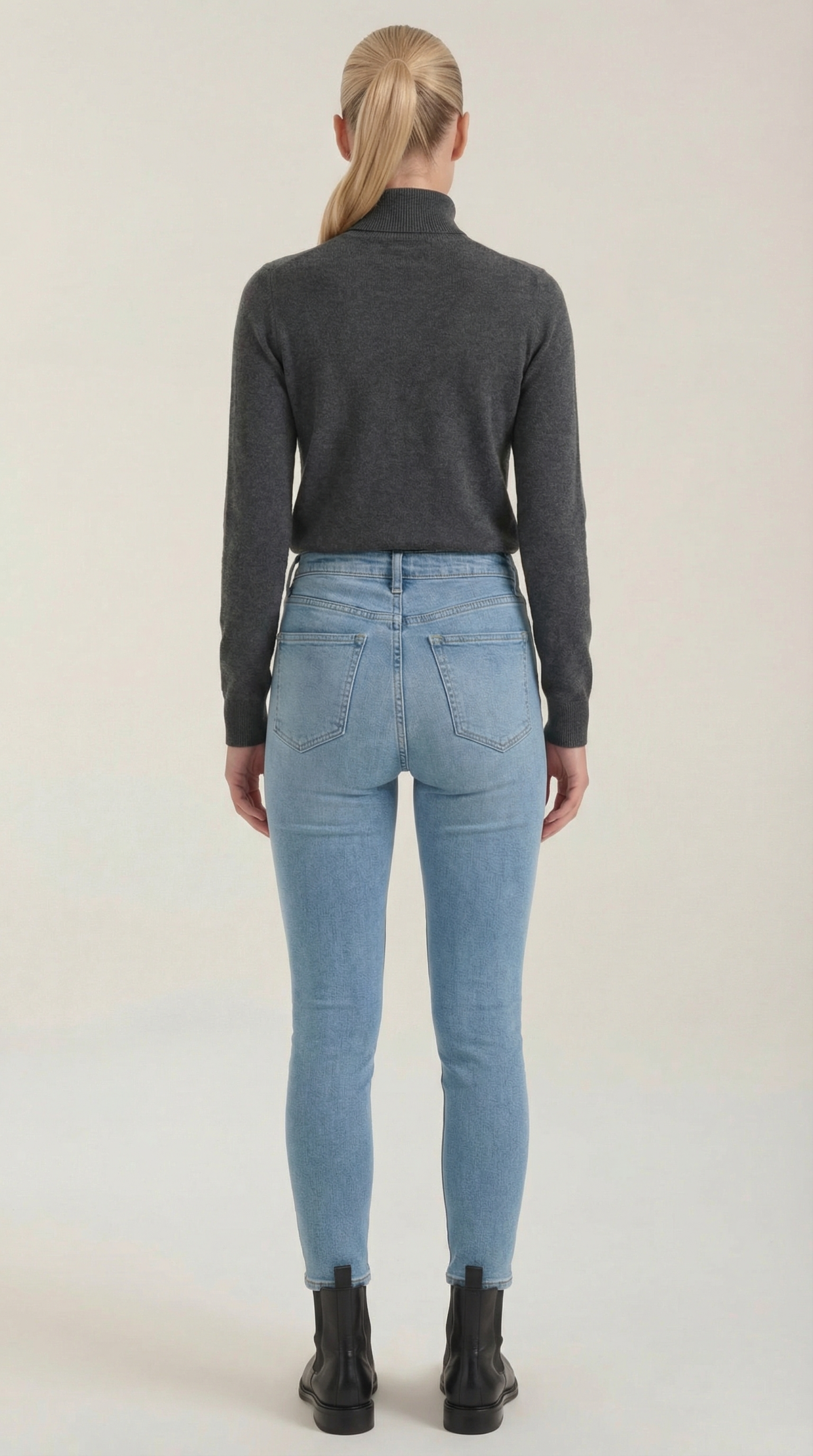 Constance Algodón Top de Cuello Alto
