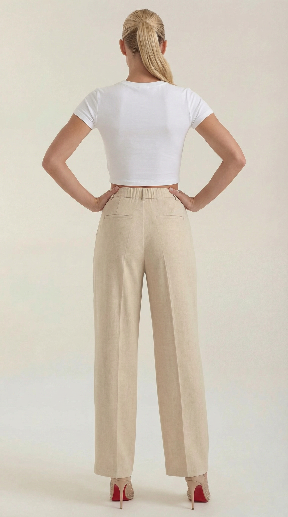 Courtney High-Waisted Pleated Trousers