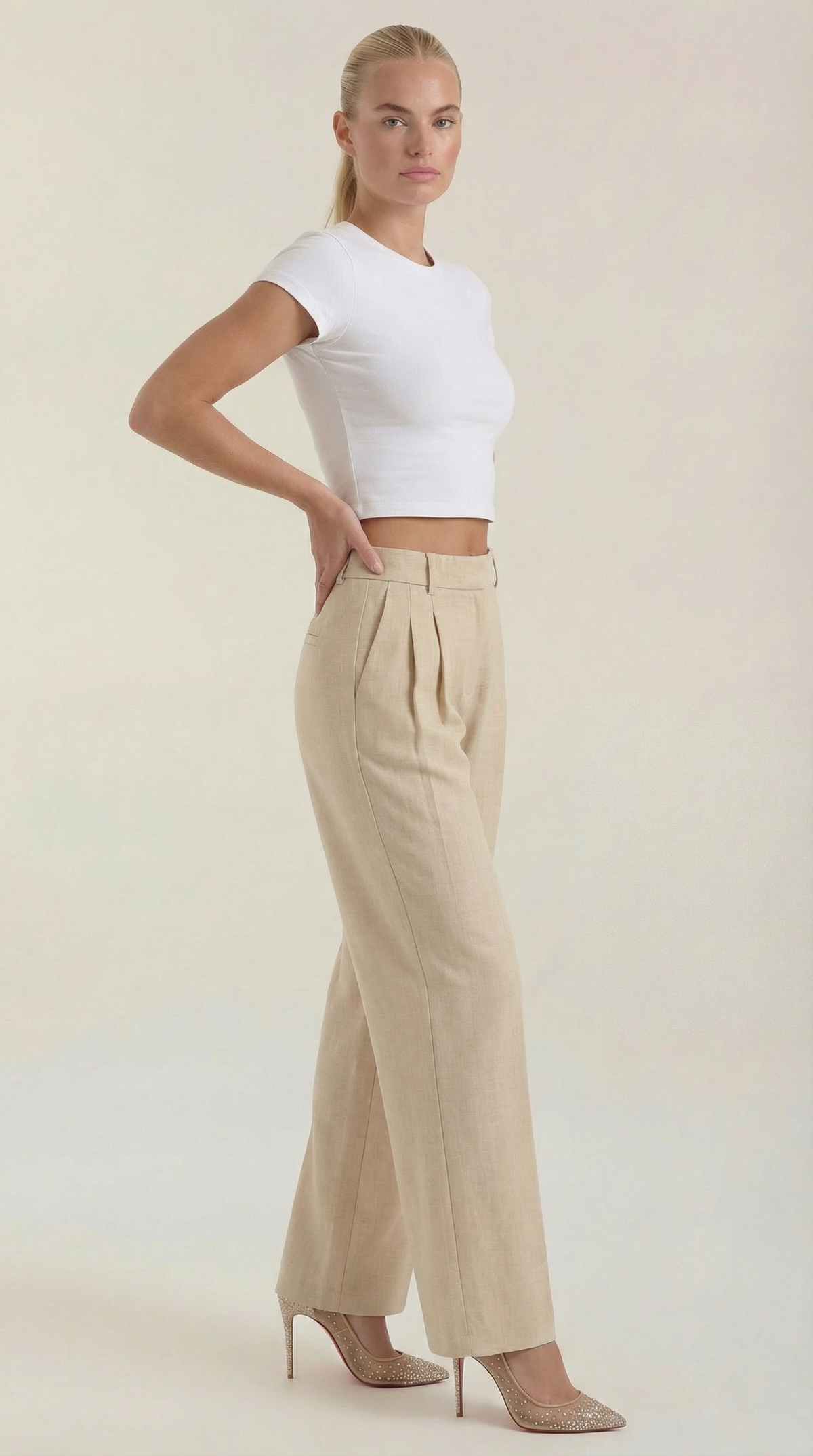 Courtney High-Waisted Pleated Trousers