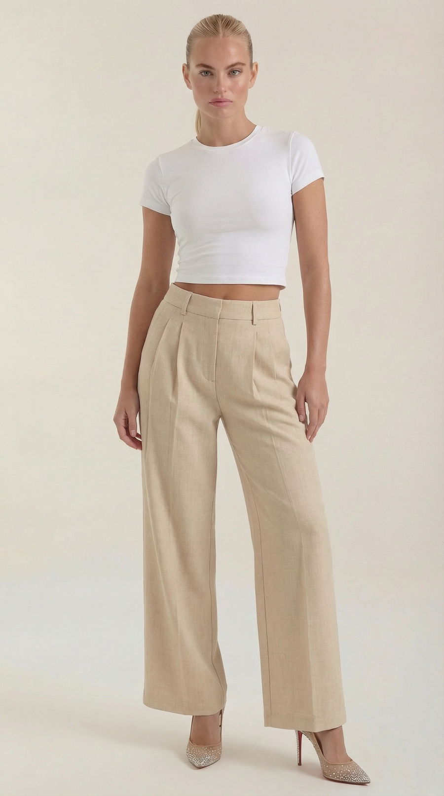 Courtney High-Waisted Pleated Trousers