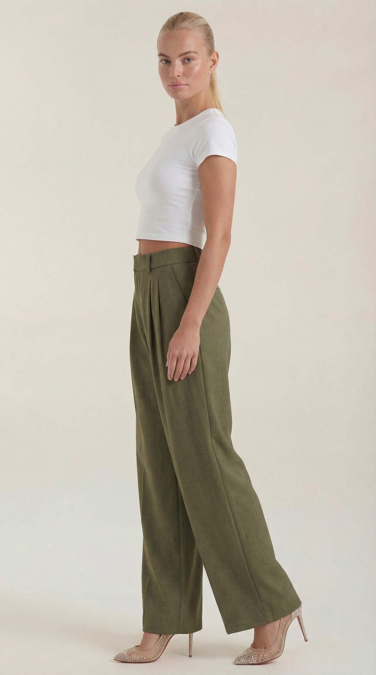 Courtney High-Waisted Pleated Trousers