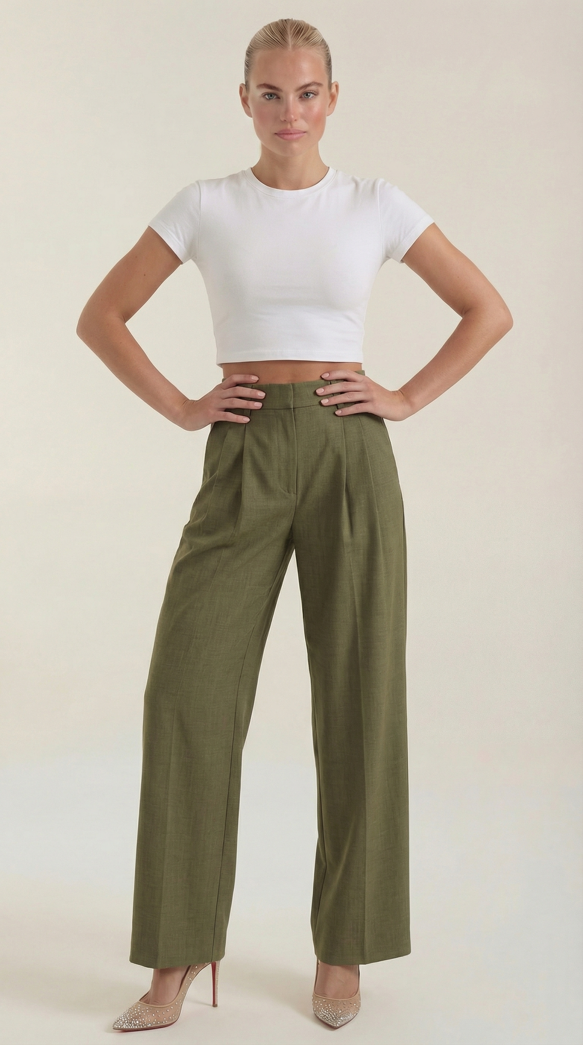 Courtney High-Waisted Pleated Trousers