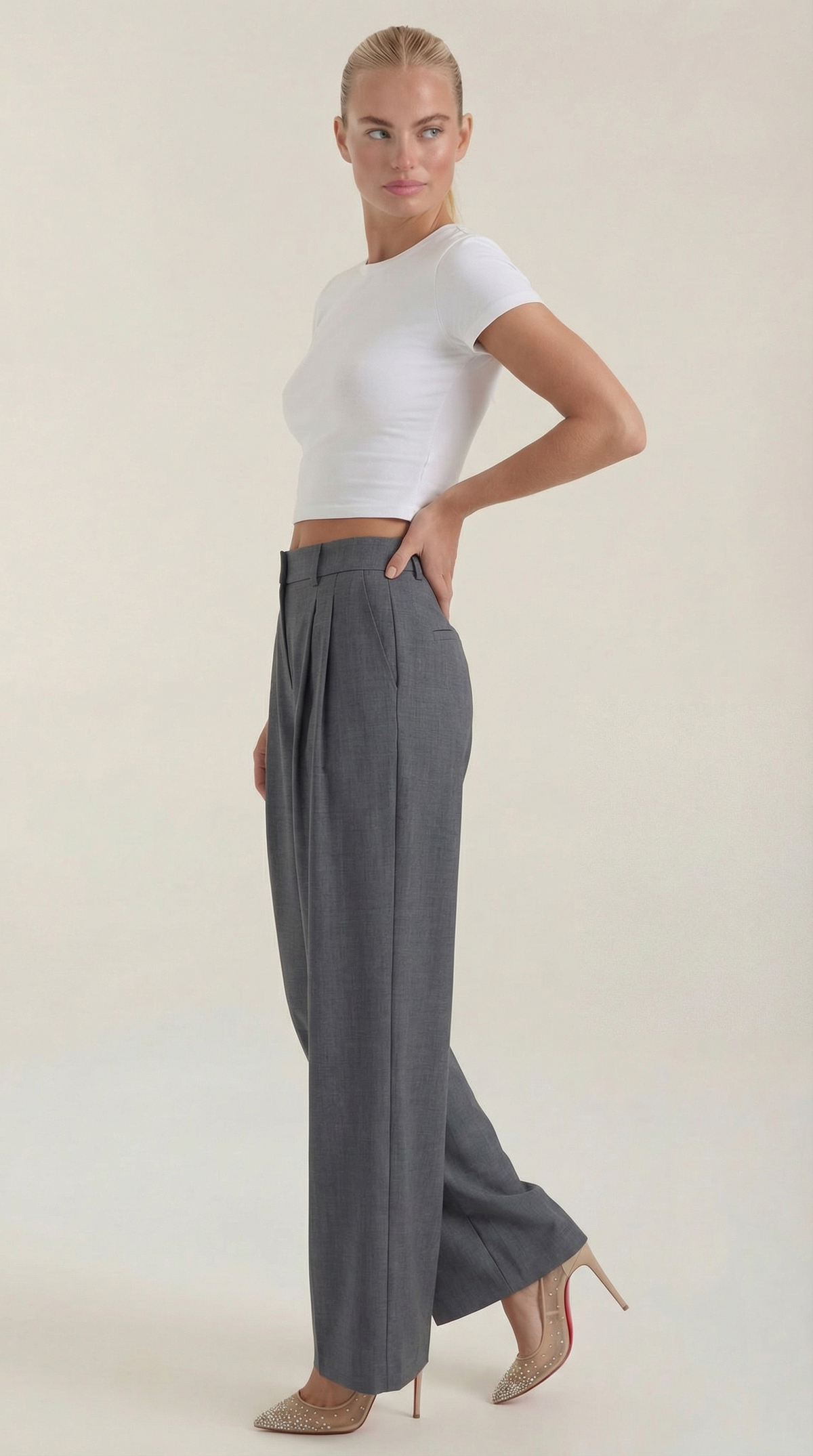 Courtney High-Waisted Pleated Trousers