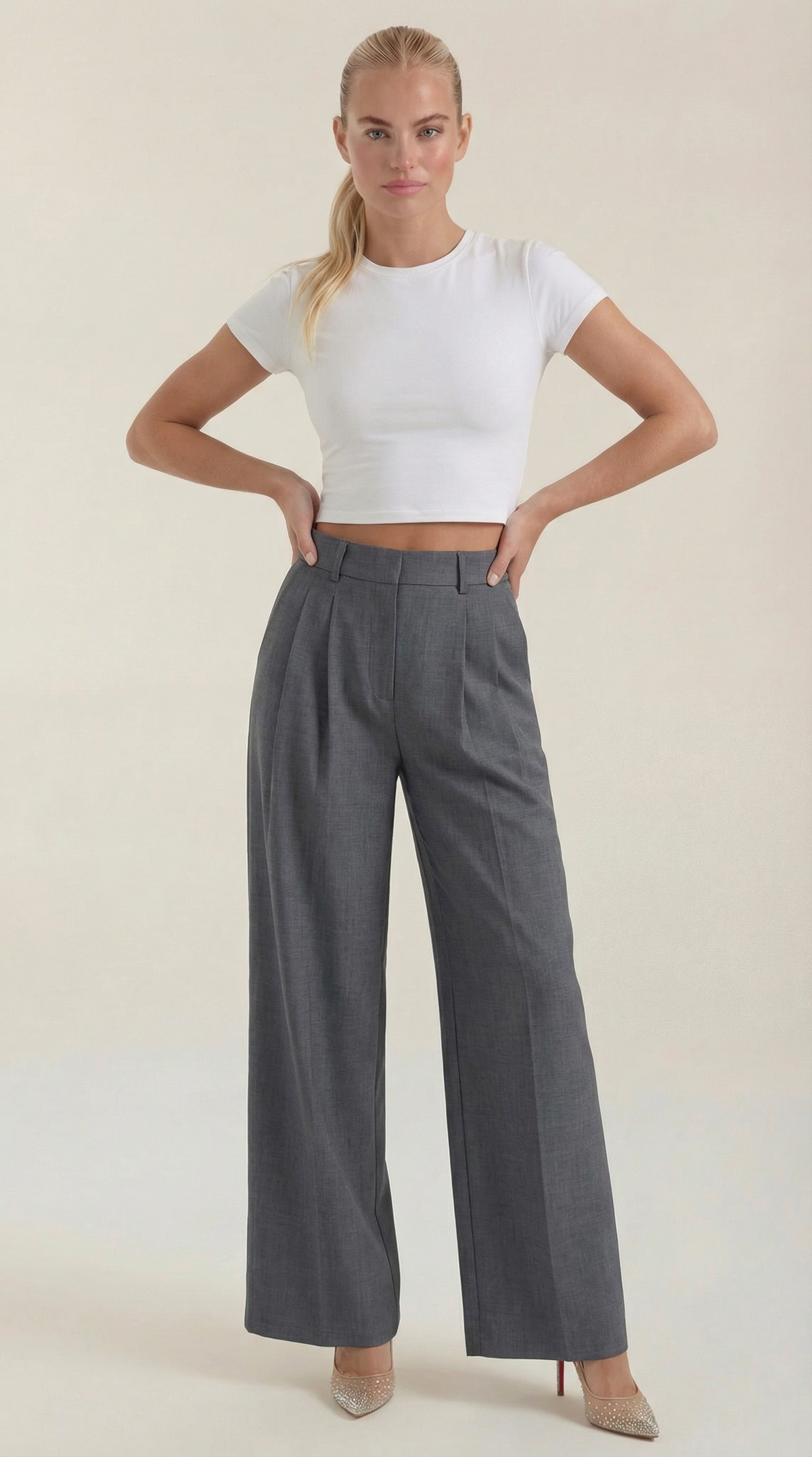 Courtney High-Waisted Pleated Trousers
