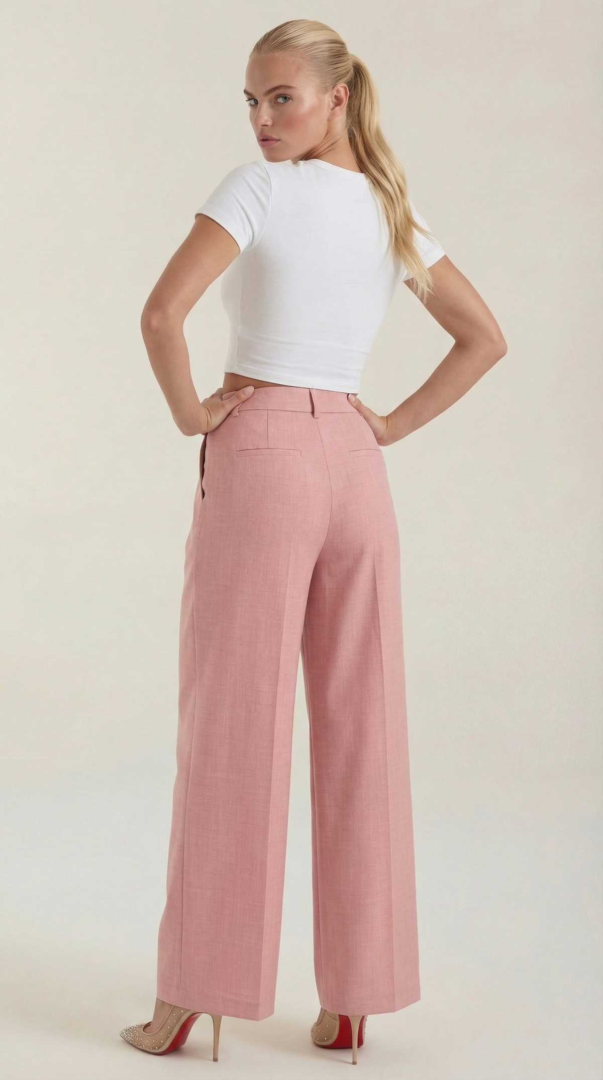 Courtney High-Waisted Pleated Trousers