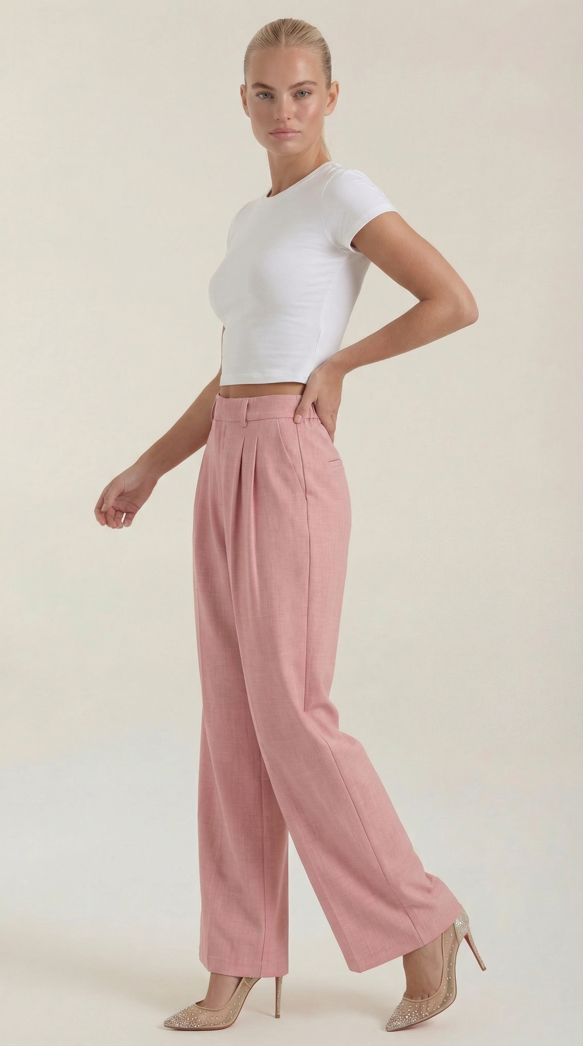 Courtney High-Waisted Pleated Trousers