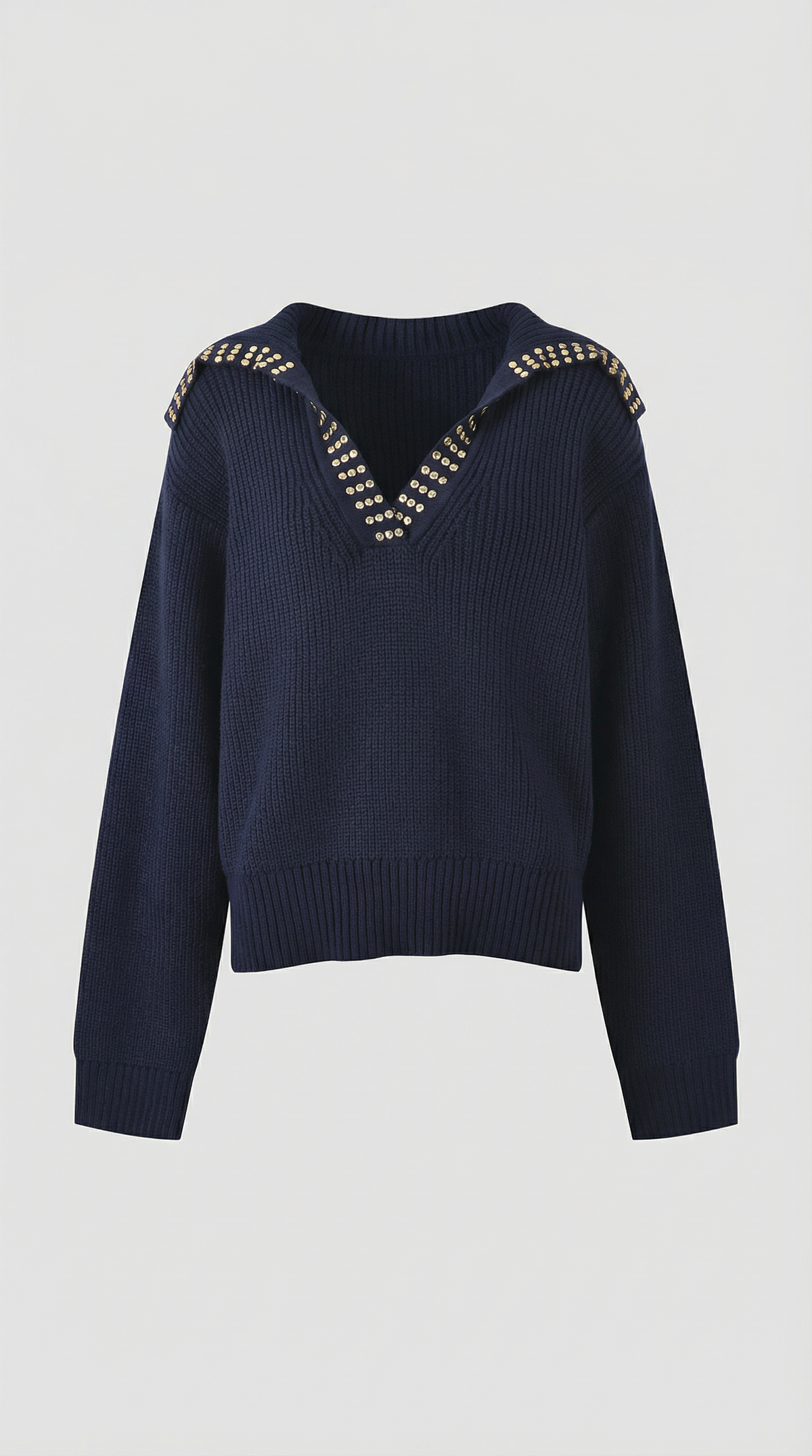 Darlene wool sweater with studded collar