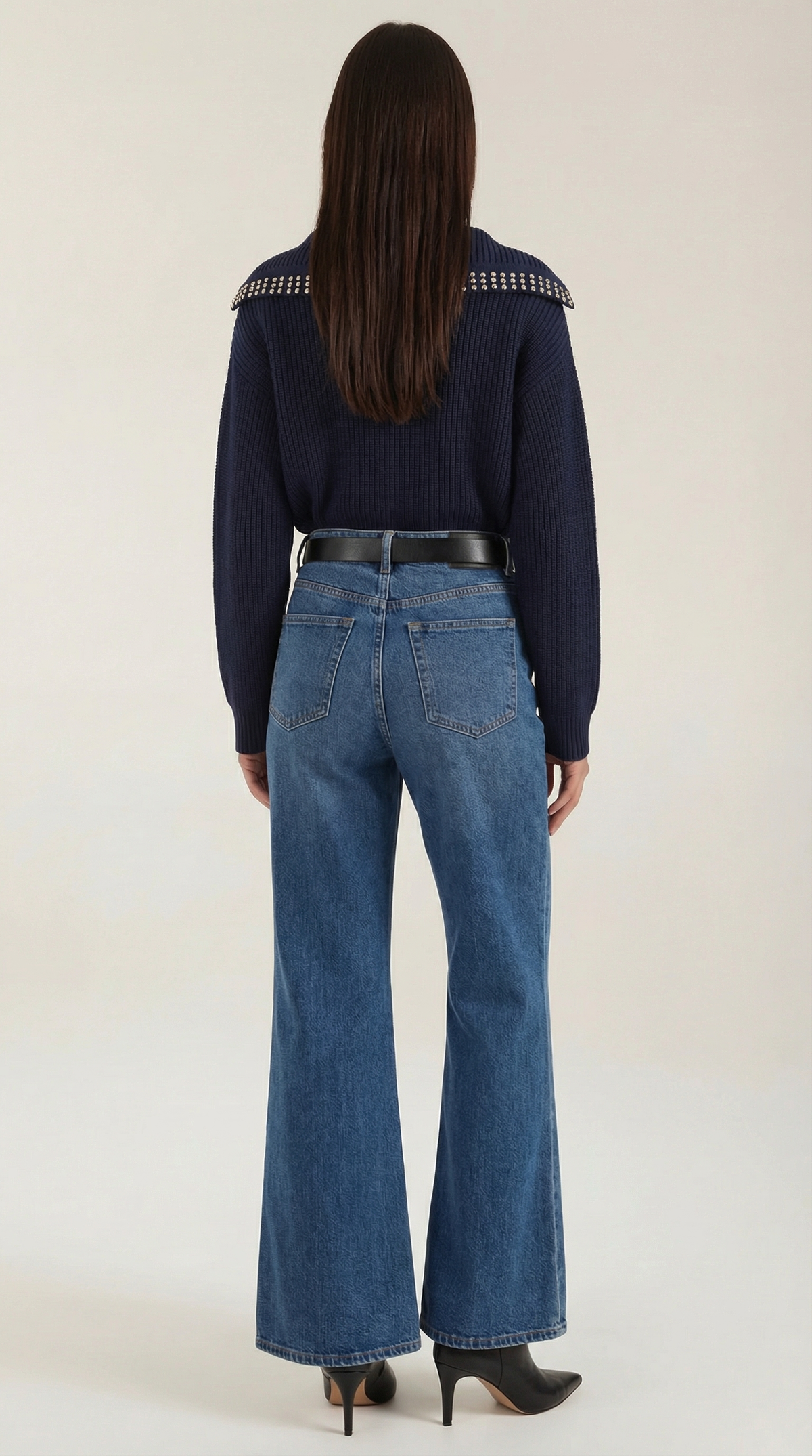 Darlene wool sweater with studded collar