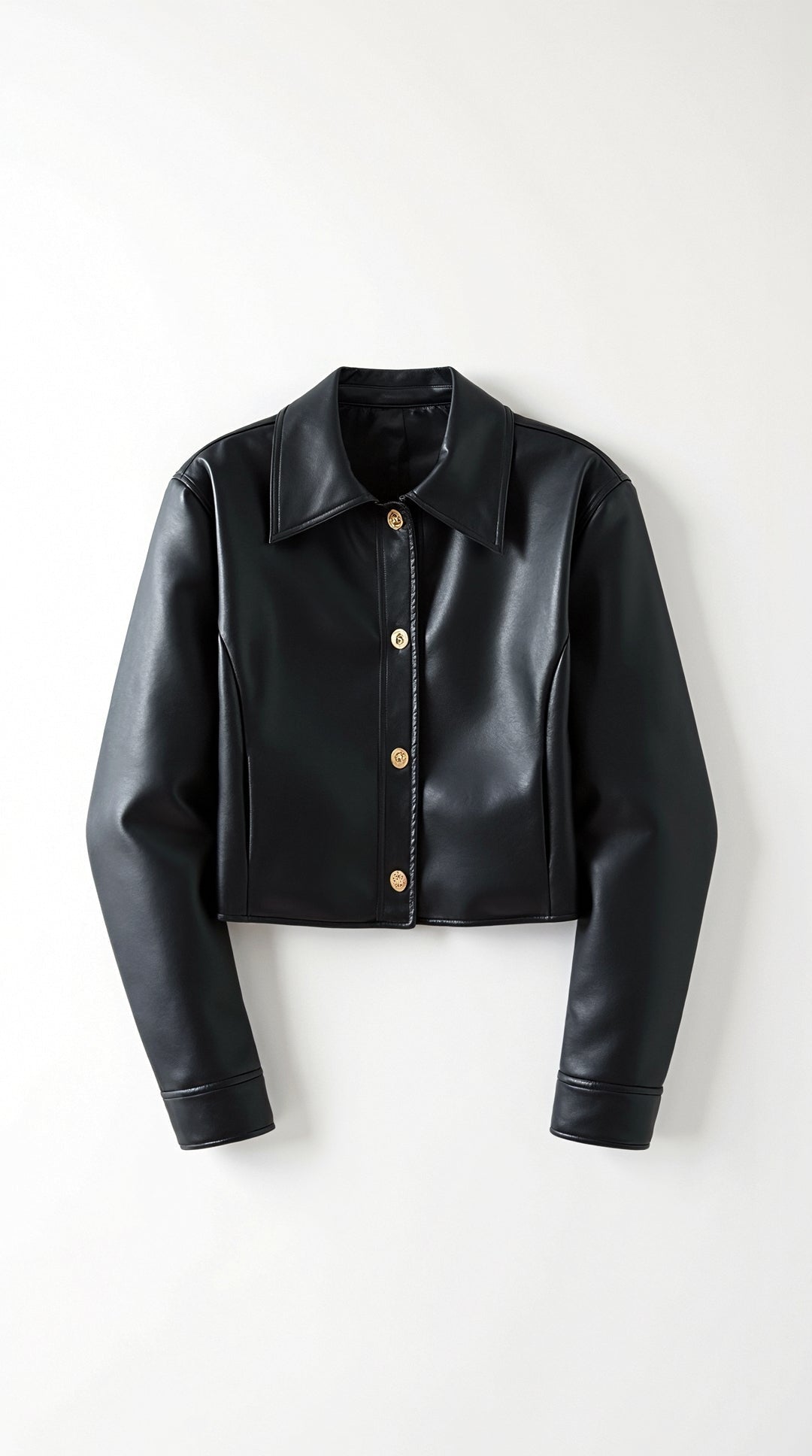 Heather Faux Leather Cropped Jacket