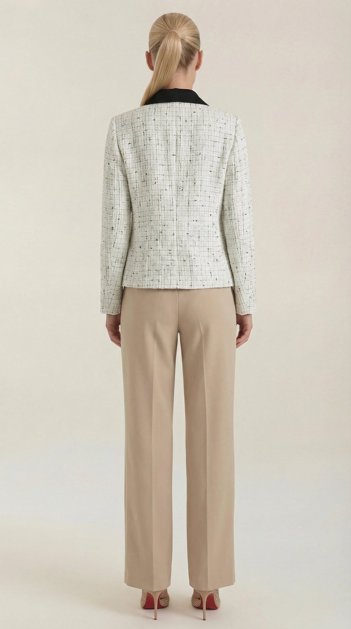 Heidi tweed jacket with contrast collar