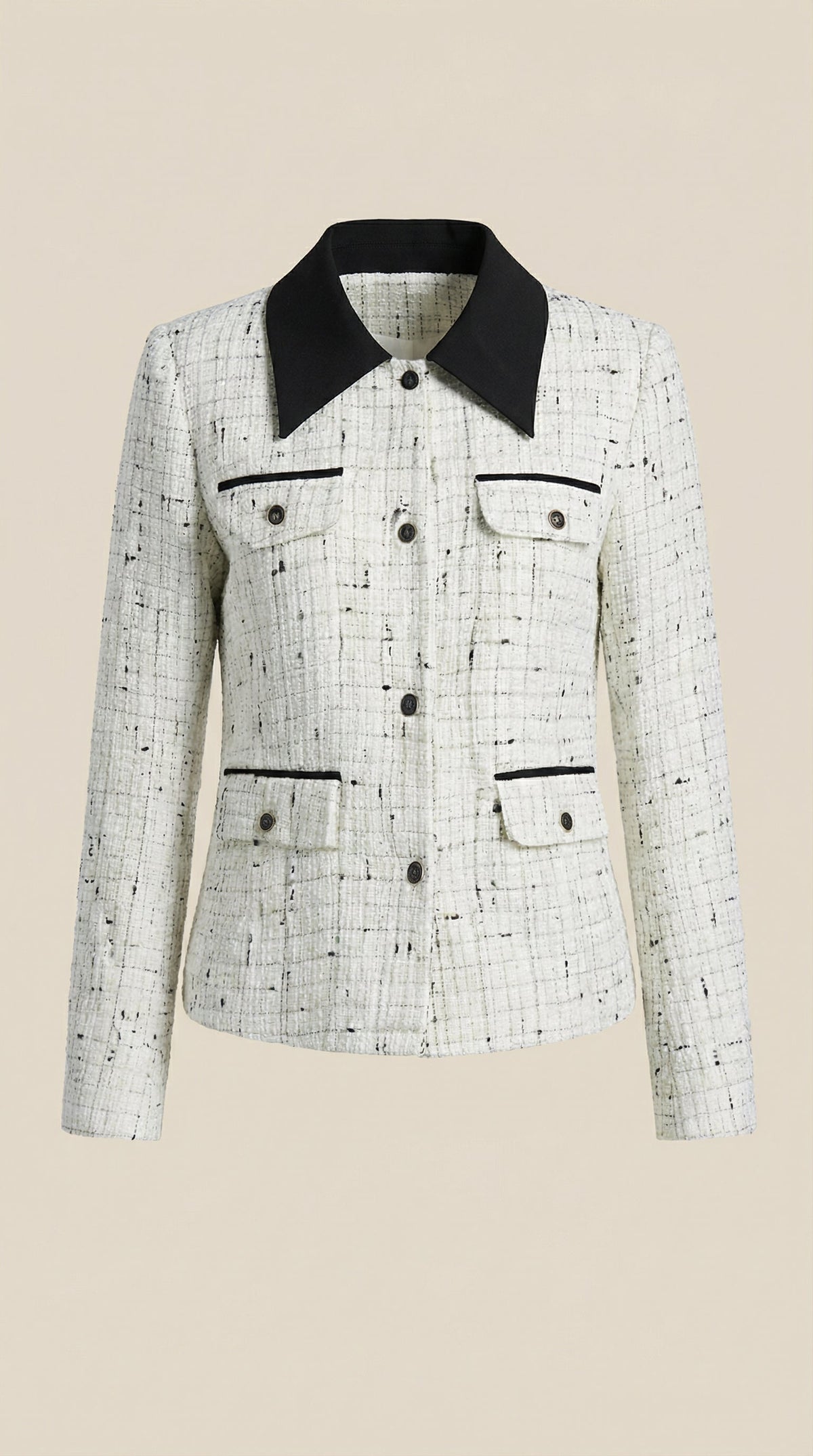 Heidi tweed jacket with contrast collar