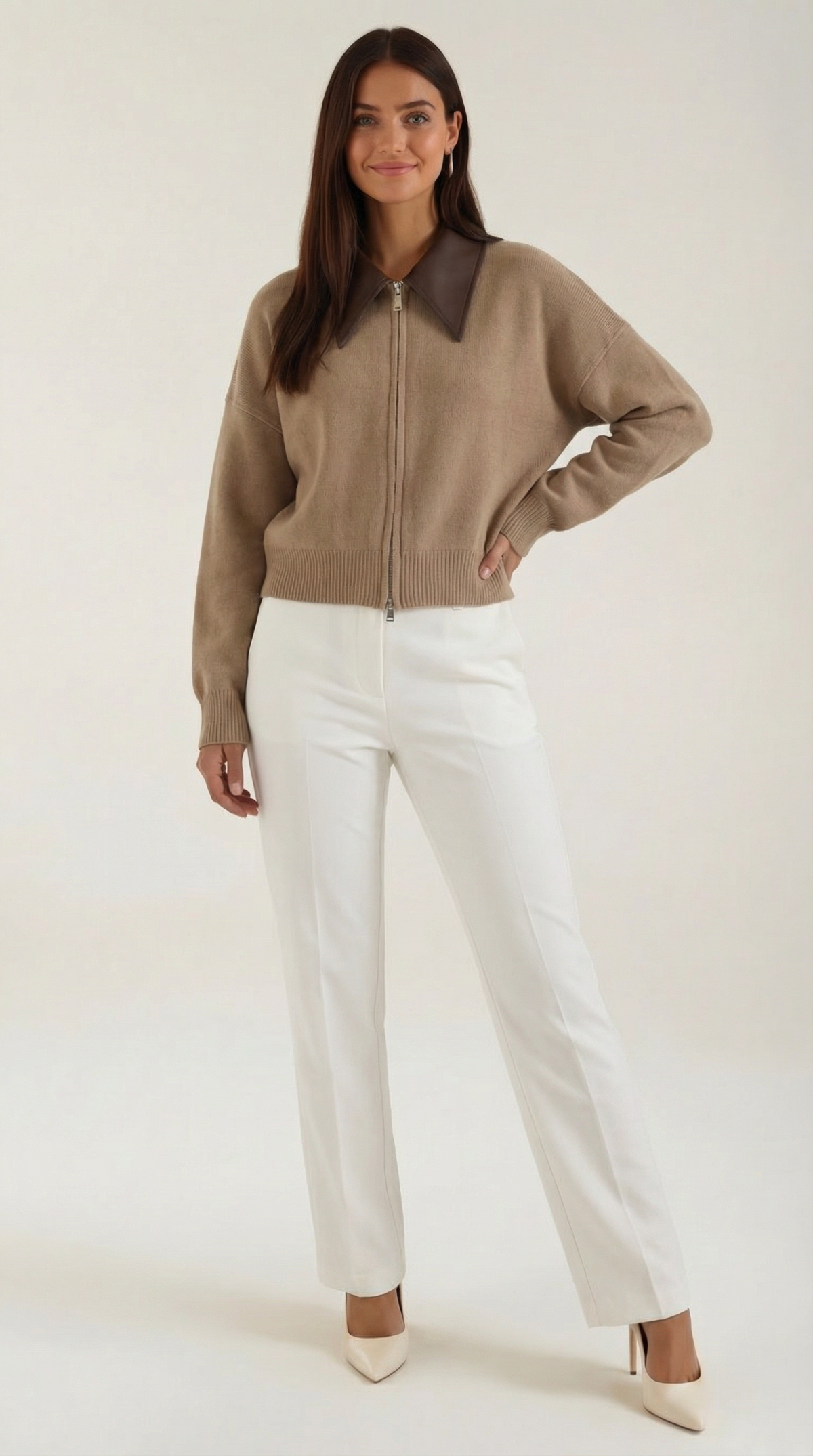 Irene Knitted Short-Sleeve Polo Shirt