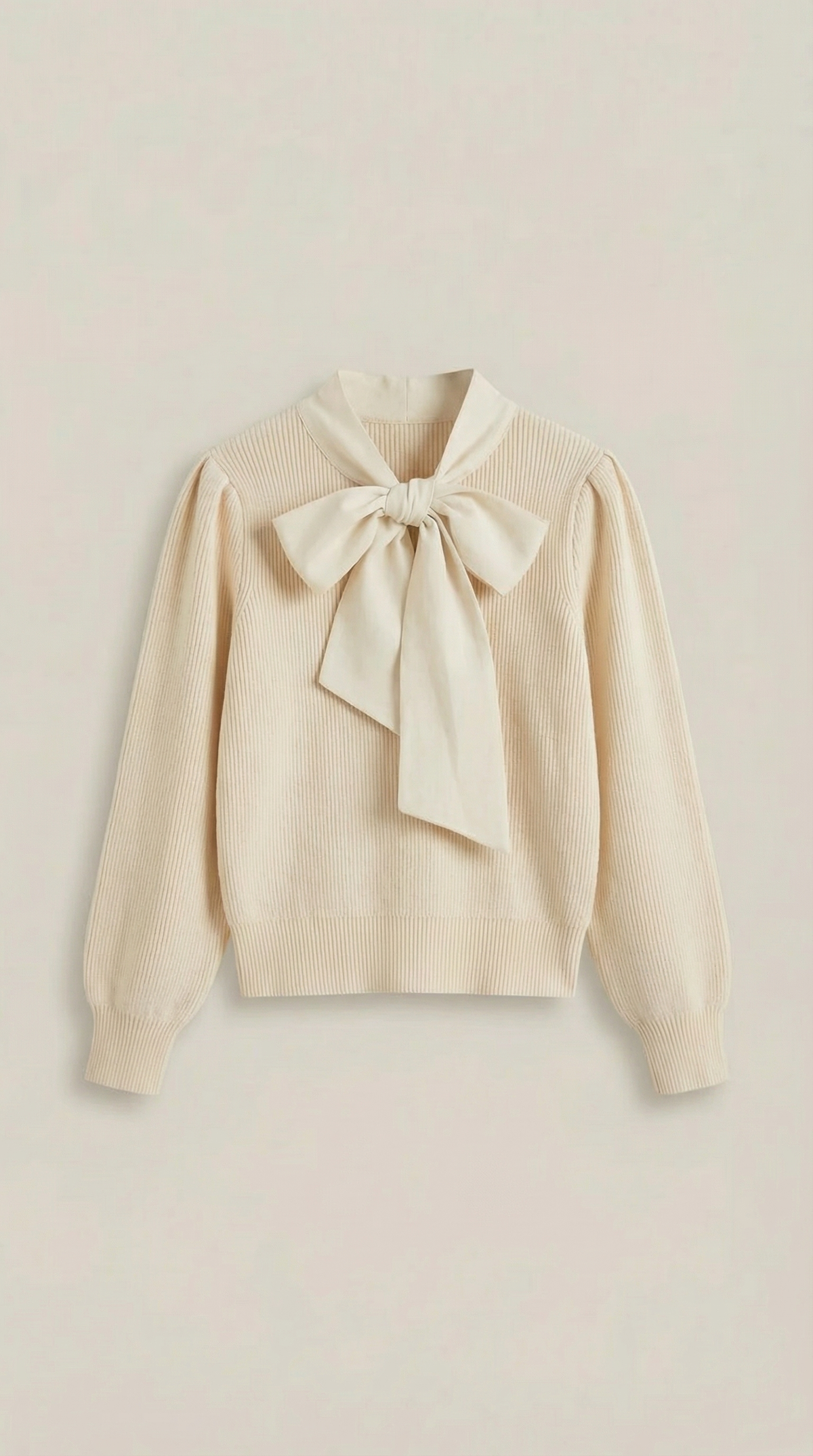 Jacqueline Rib-Knit Sweater with Decorative Tie
