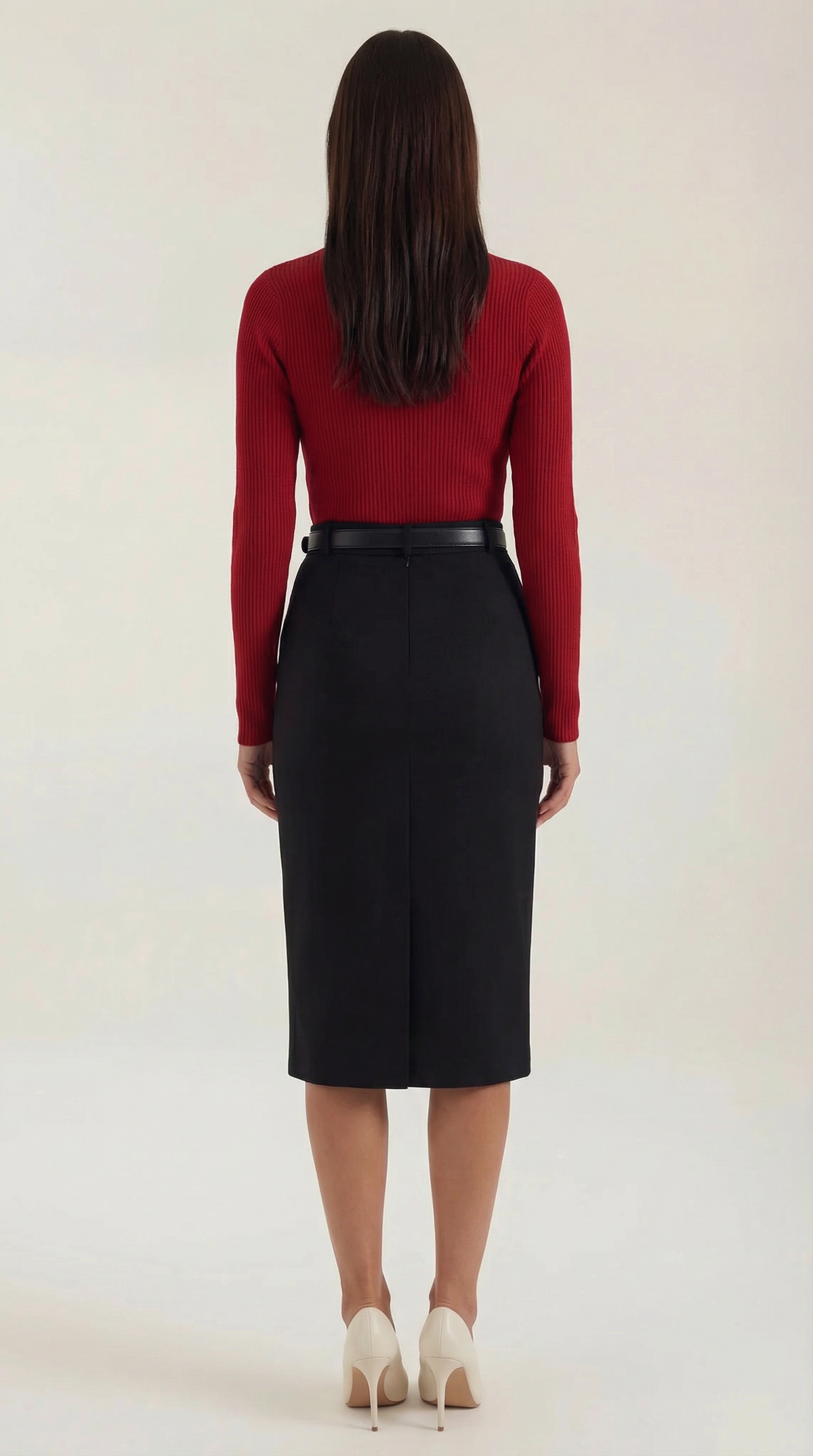 Jacqueline Rib-Knit Sweater with Decorative Tie